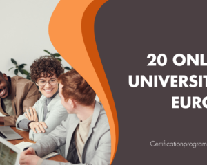 Orange and Black Modern image with "20 Online Universities Europe" written on it