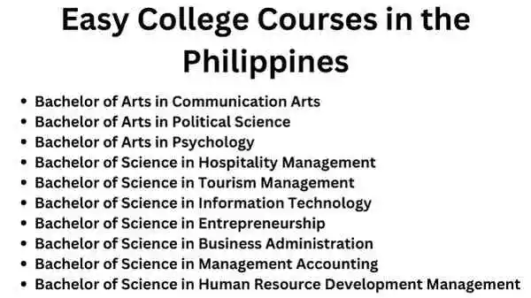 Top 20 Easy College Courses In The Philippines